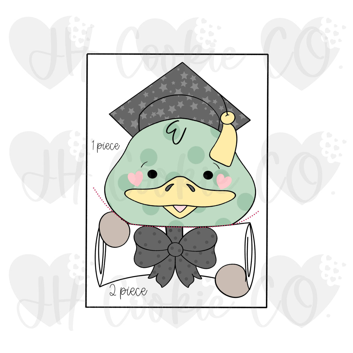 2 Piece Grad Mascot Set Duck cookie cutter, view 2