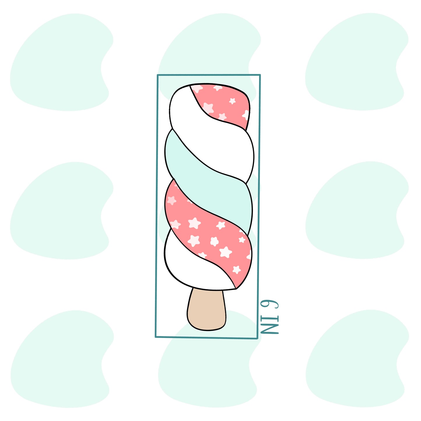 Skinny Twist Pop Stick 6 Inch - Cookie Cutter