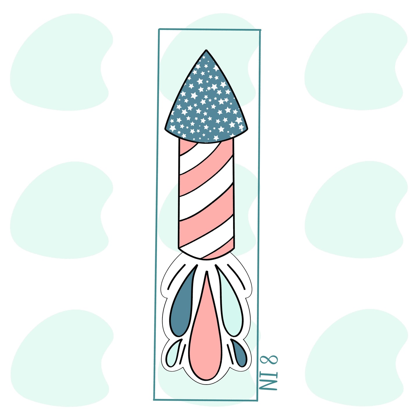 Skinny Firework Rocket 8in - Cookie Cutter