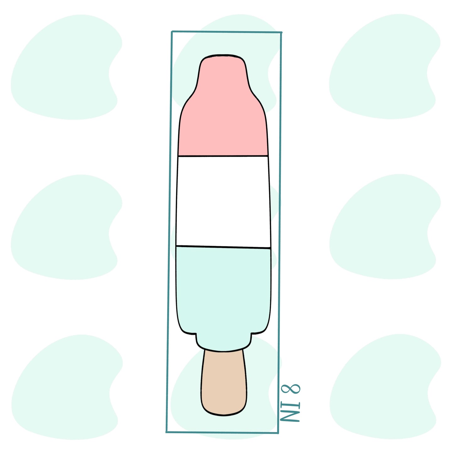 Skinny Bomb Pop Stick 8 Inch - Cookie Cutter
