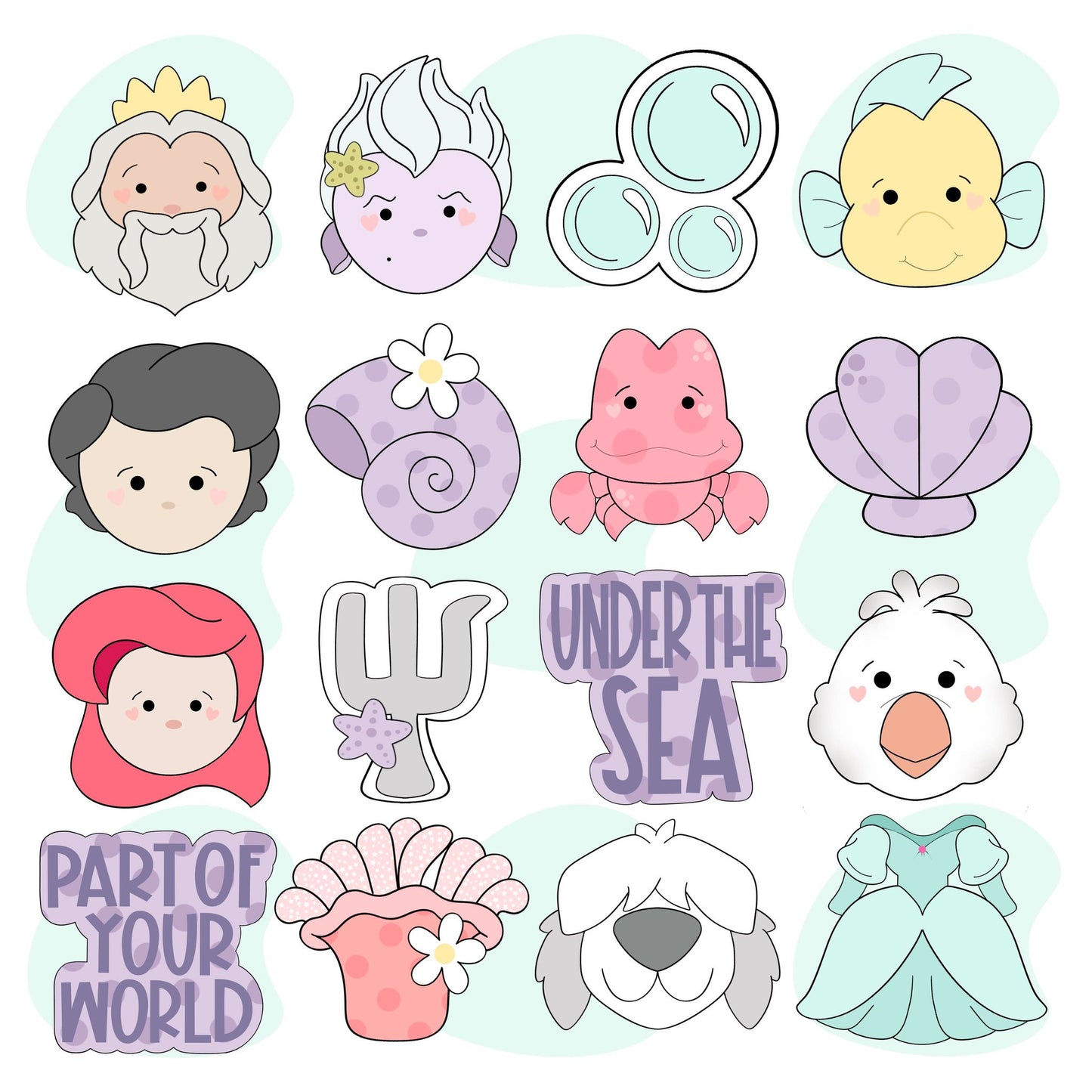 Little Mermaid 16 Piece Set 2023 - Cookie Cutter
