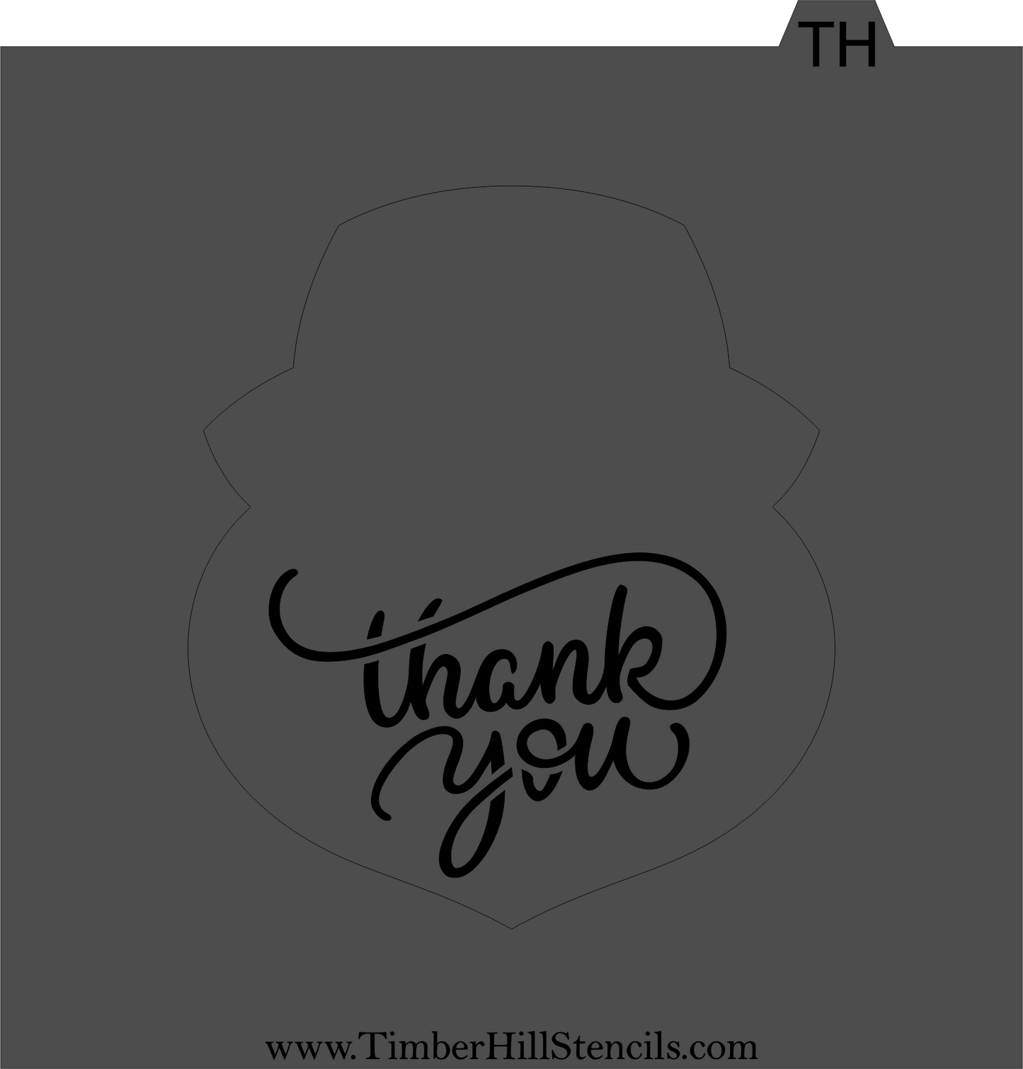 Thank You (nurse hat heart) - Stencil