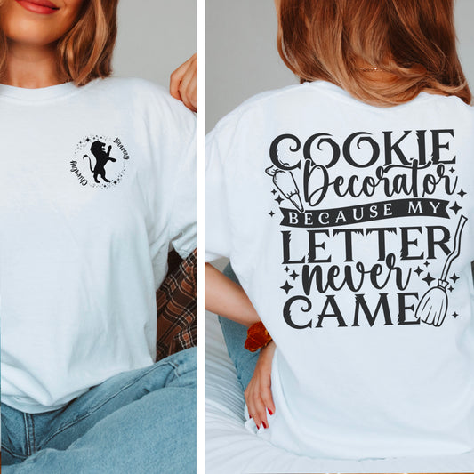 Cookie Decorator Wizard Inspired (Broom B&W) - T-Shirt