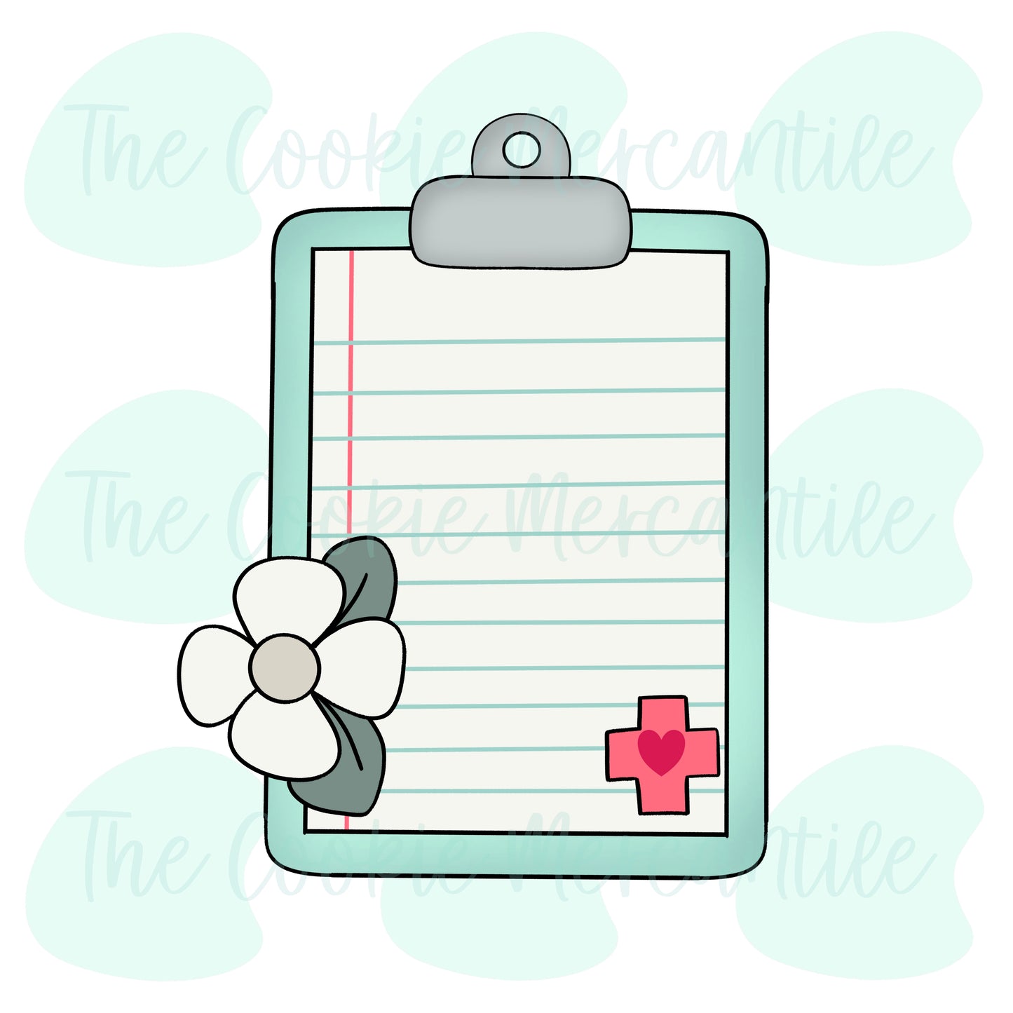 Floral Clipboard Cookie Cutter