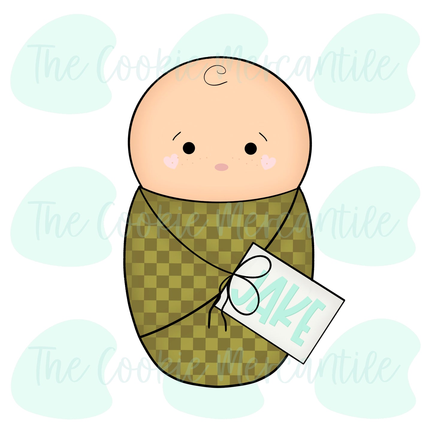 Swaddled Baby With Tag - Cookie Cutter