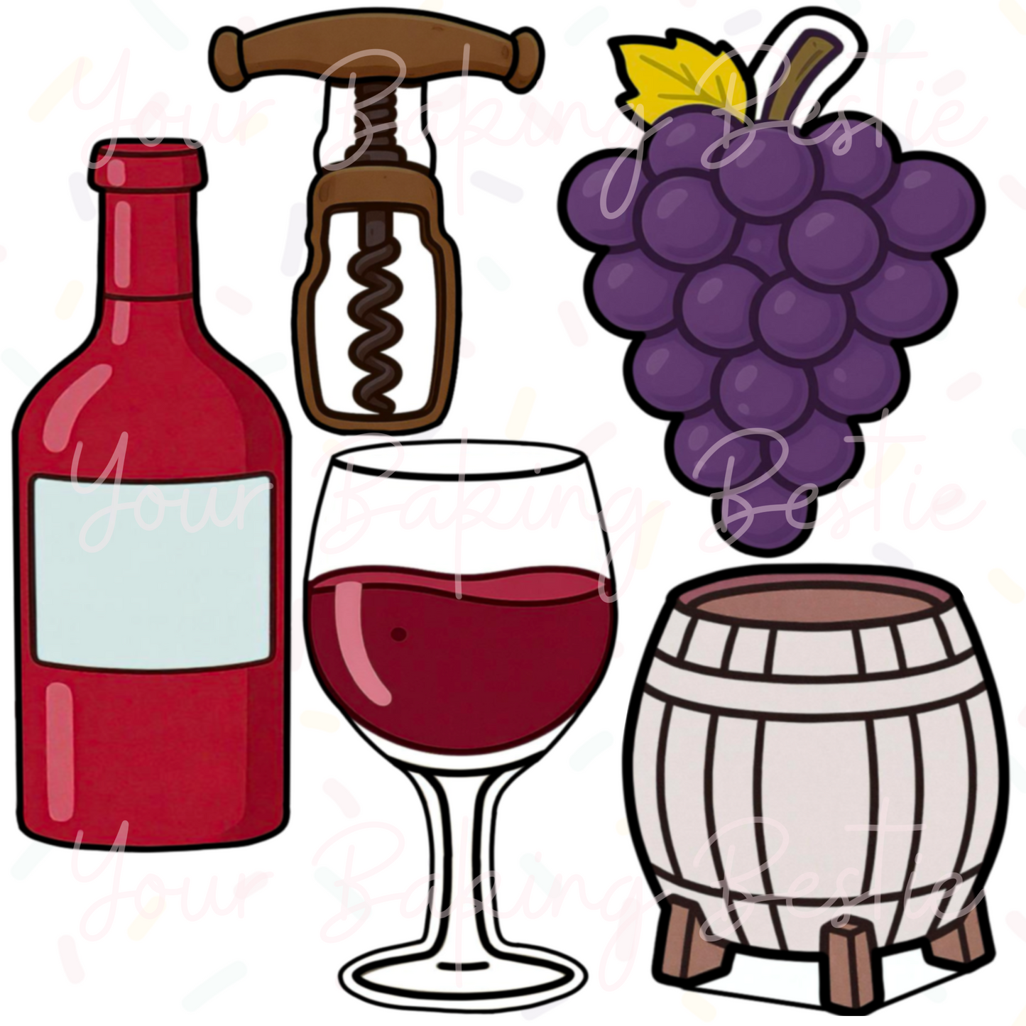 YBB - Wine Bundle (5 cutters) - Cookie Cutter