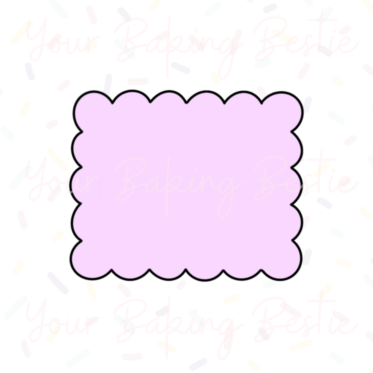 YBB - Scalloped Rectangle Plaque - Cookie Cutter