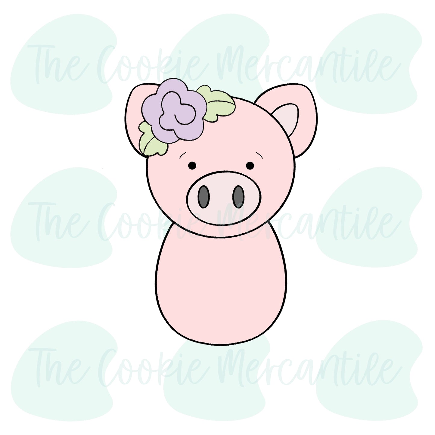 Floral Pig Cutie - Cookie Cutter