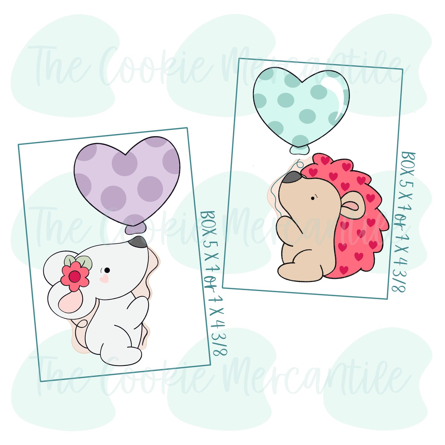 Mouse & Hedgehog Heart 3 Piece Set - Cookie Cutter