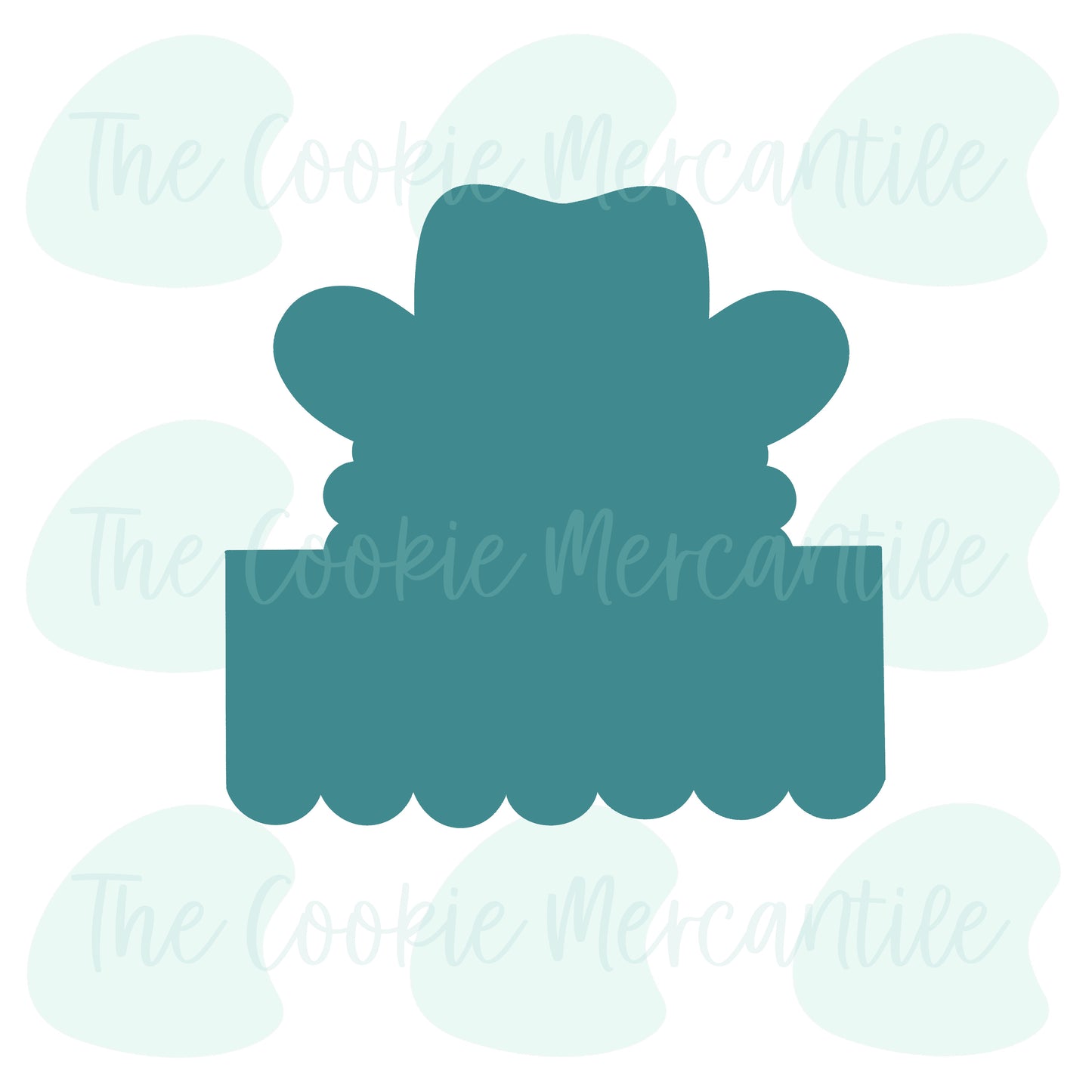 Cowboy Santa Scallop Plaque - Cookie Cutter