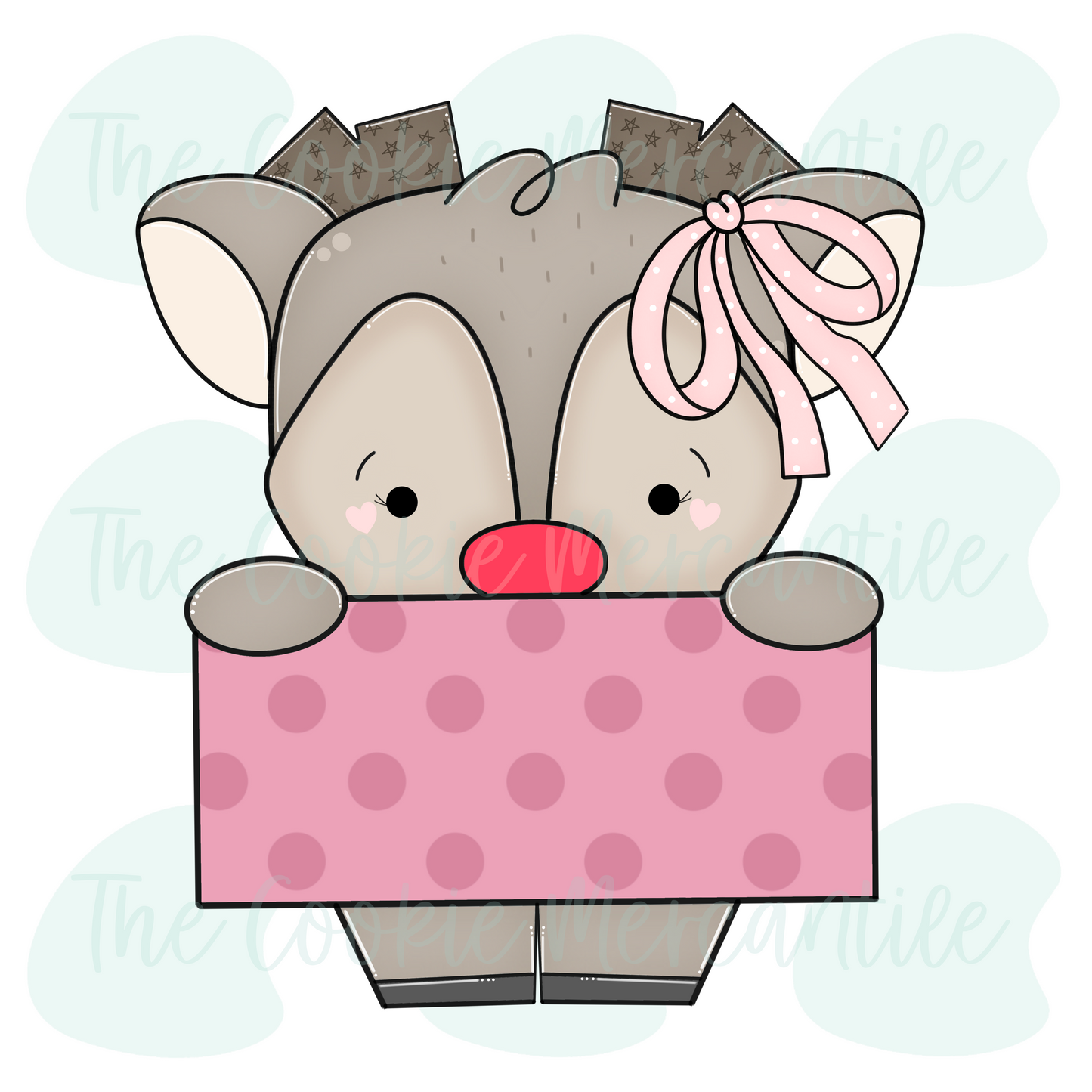 Girly Reindeer Plaque W/Feet 2025 - Cookie Cutter