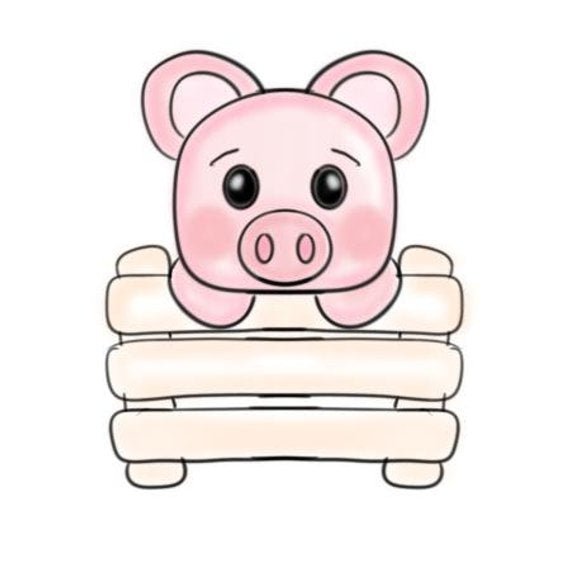 pig fence plaque cookie cutter