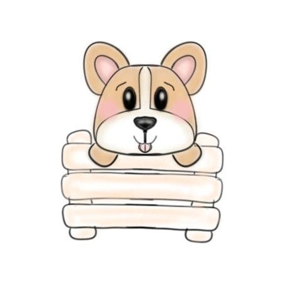 corgi fence plaque cookie cutter