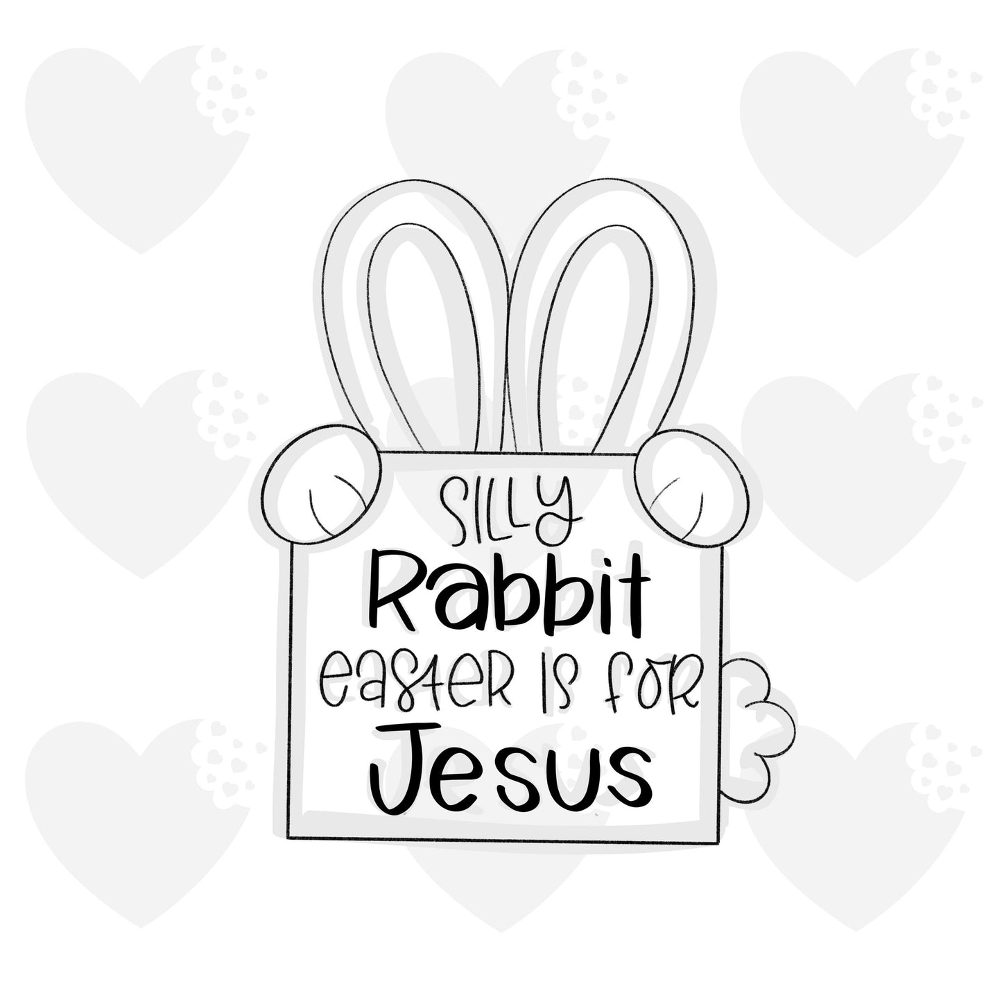 Square Bunny Plaque - Cookie Cutter