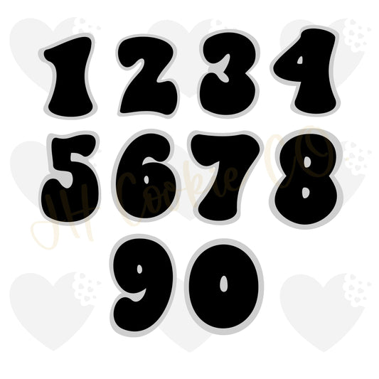 Groovy Number Set  - Cookie Cutters
