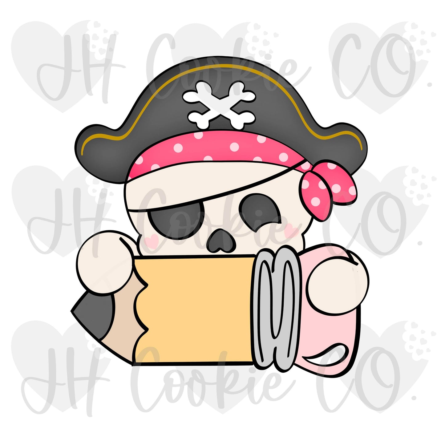 Pirate Skull Pencil Plaque (2022) - Cookie Cutter