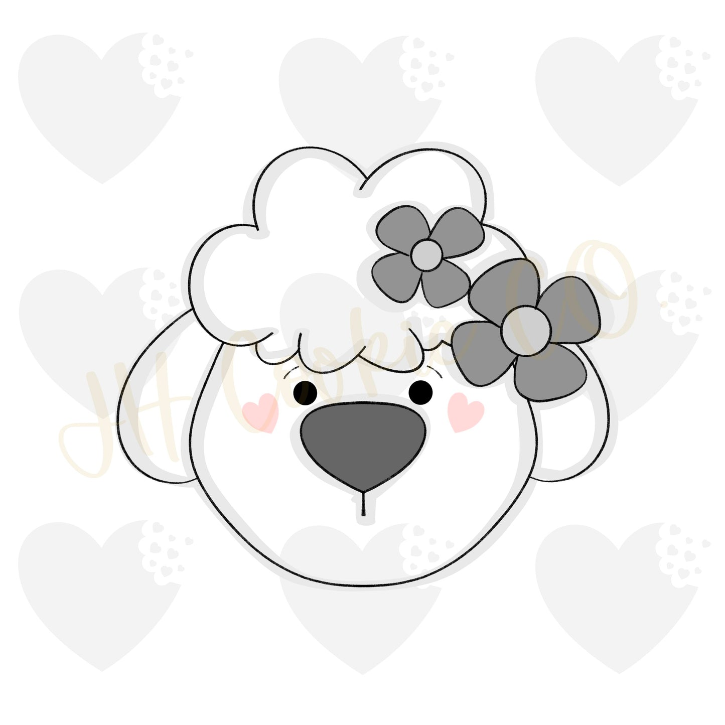 Chubby Flower Lamb 22 - Cookie Cutter