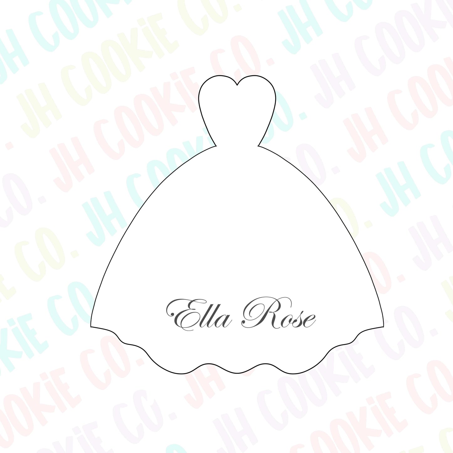 Ella Rose Wedding Dress Cookie Cutter