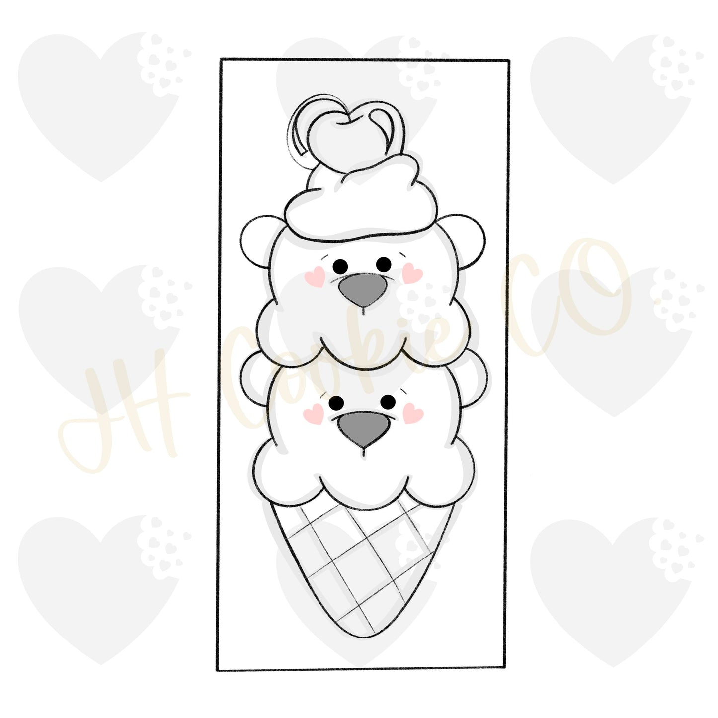 Bear Ice Cream Cone Stack (2022) - Cookie Cutter