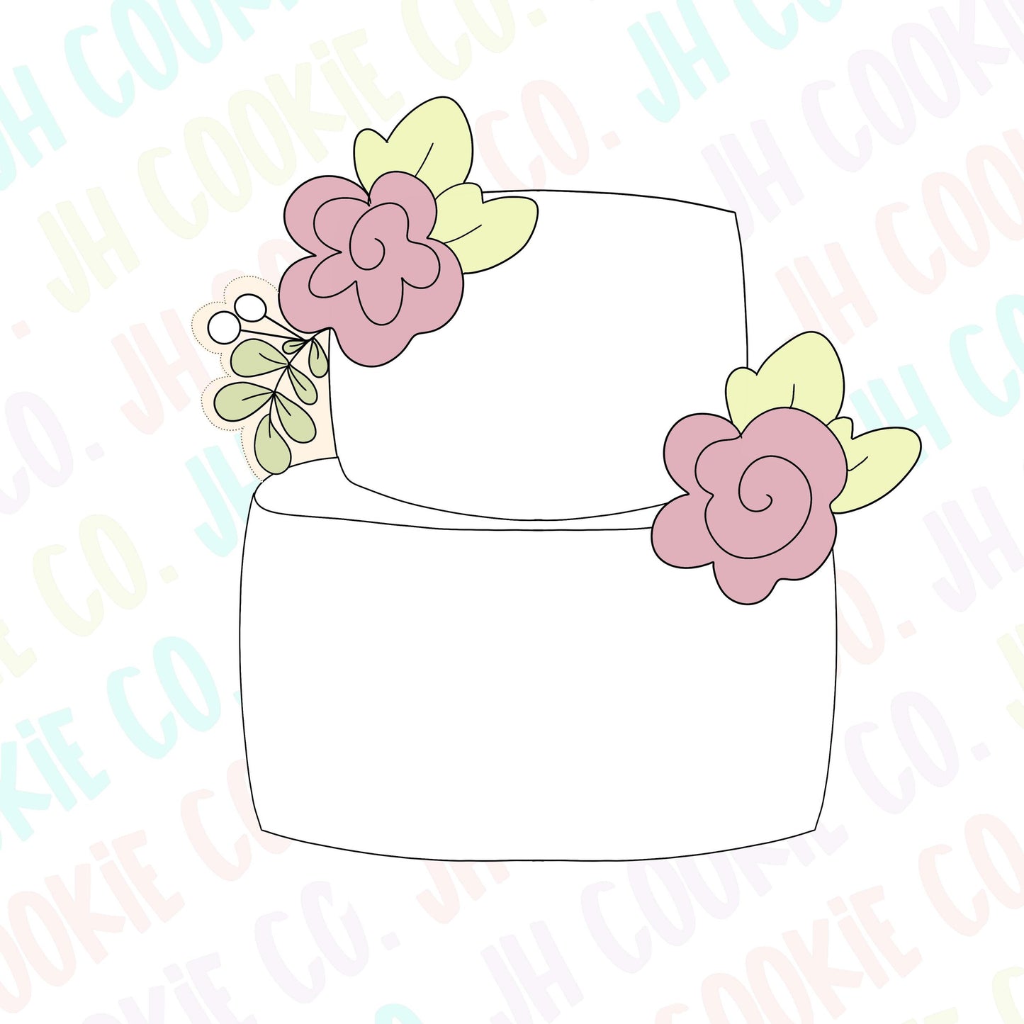 Floral Wedding Cake Cookie Cutter