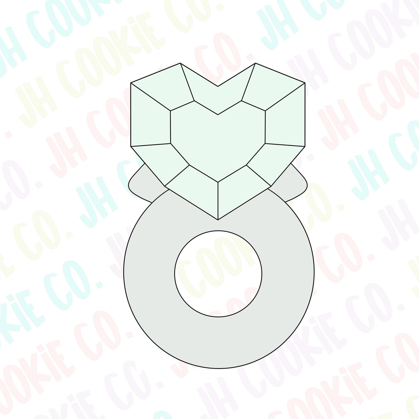 Heart Wedding Ring Cookie Cutter