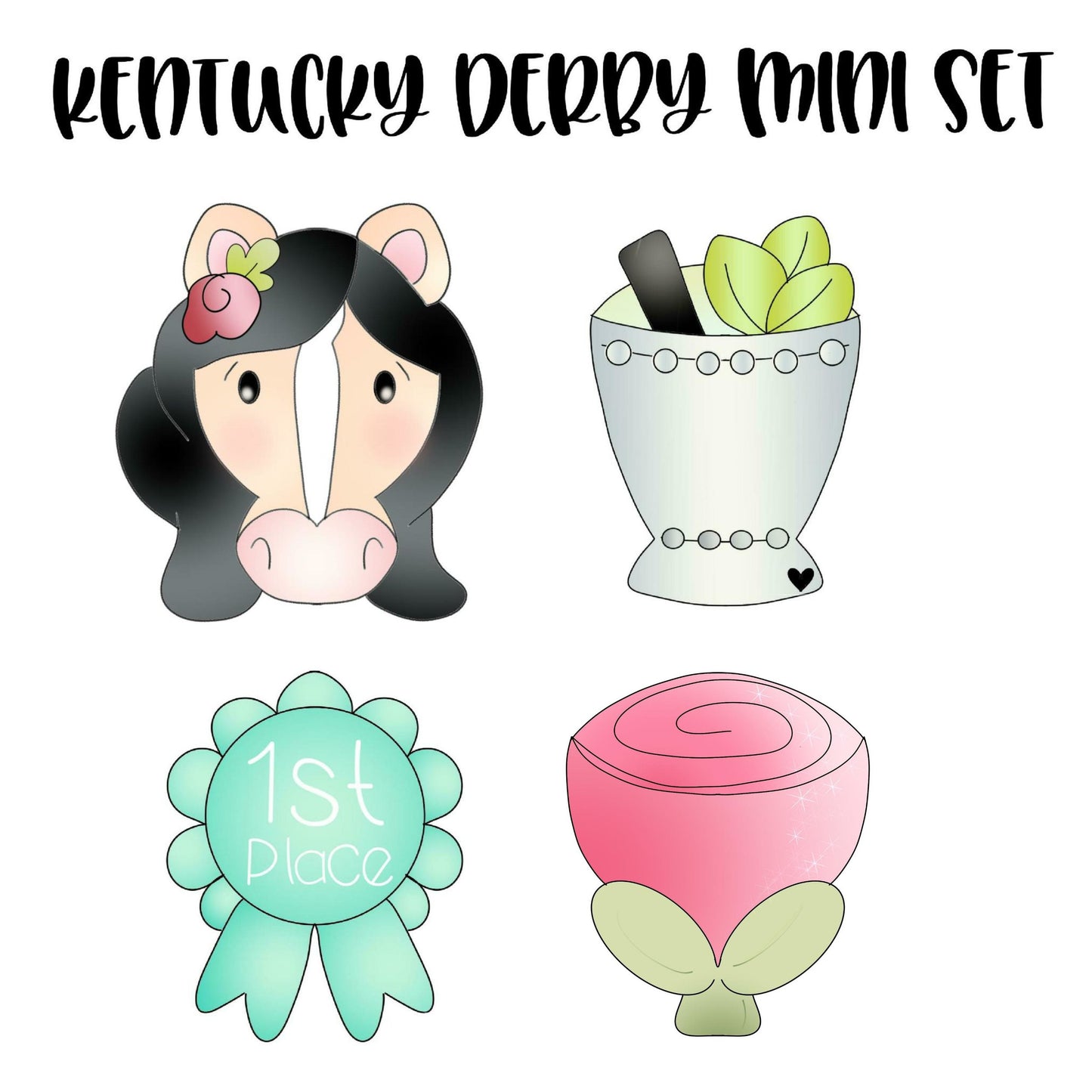 Kentucky Derby mini Cookie Cutter Set
