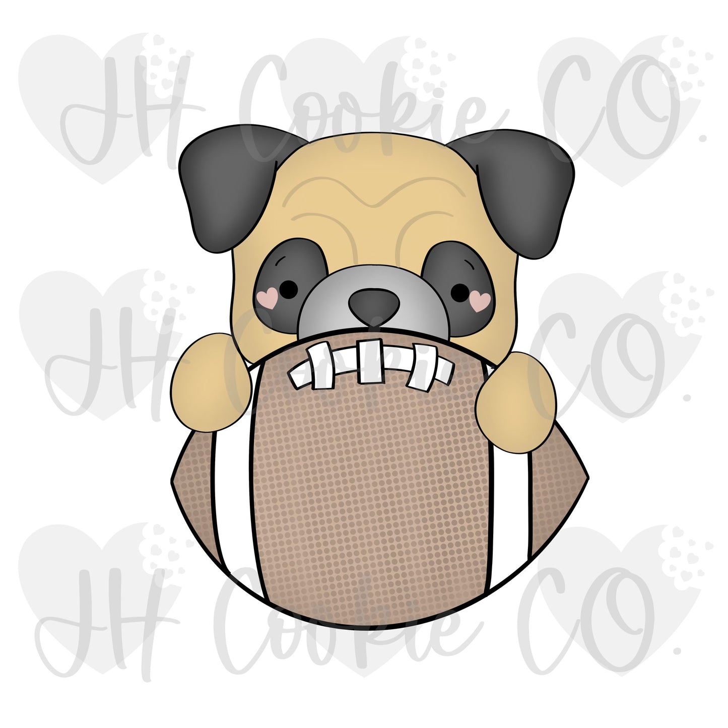 Pug Football Plaque (2022) - Cookie Cutter