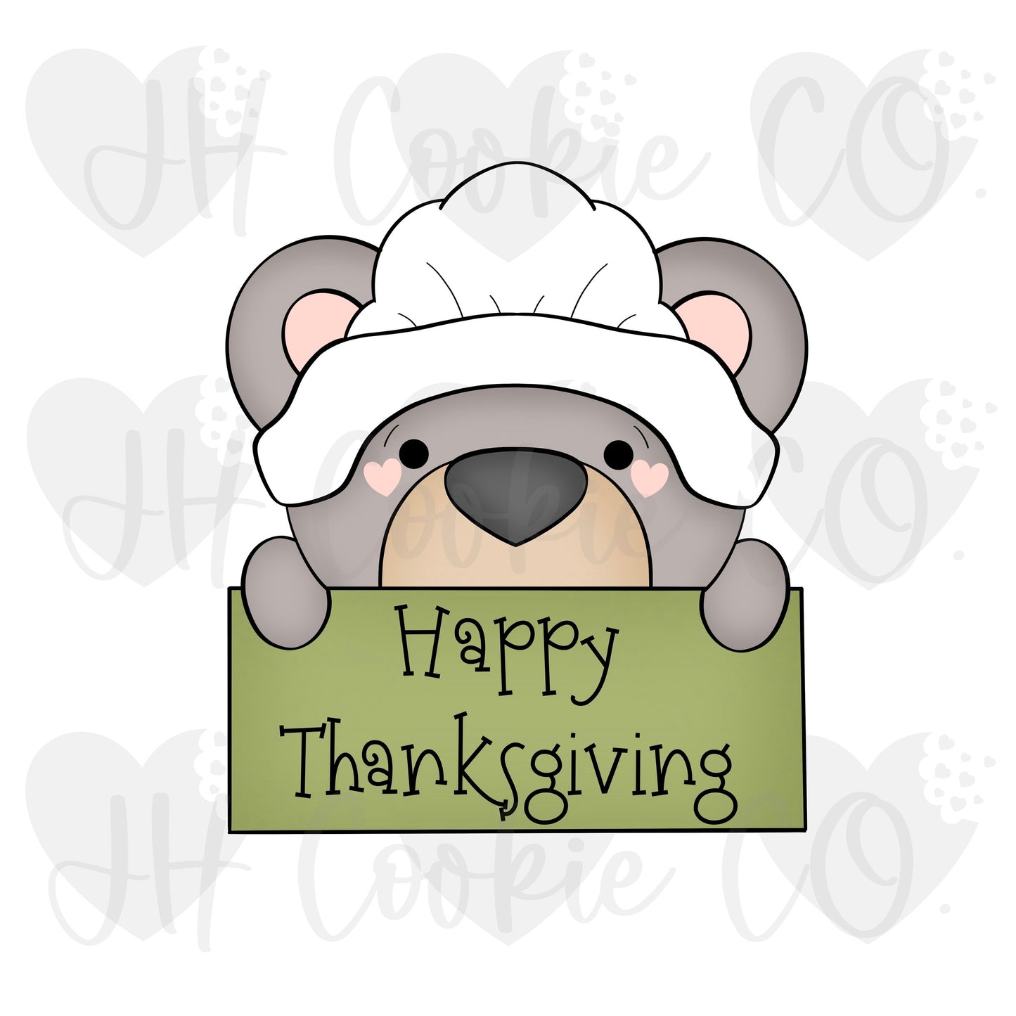 Bear Pilgrim Girl Plaque - Cookie Cutter