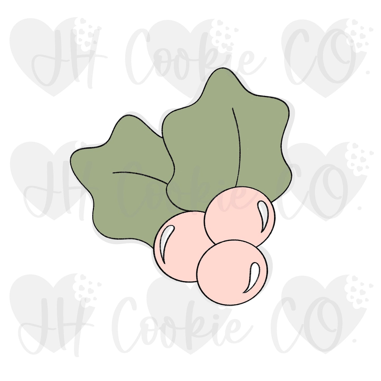 Holly 3 berries 2020 - Cookie Cutter