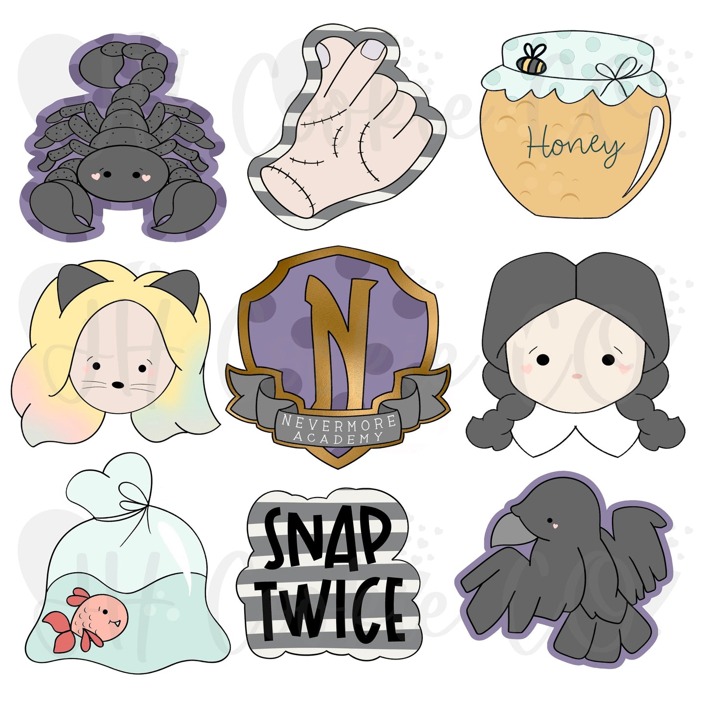 Wednesday 9 Piece Set - Cookie Cutter