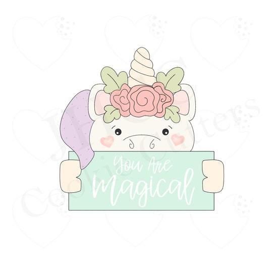 Unicorn Floral Plaque - Cookie Cutter