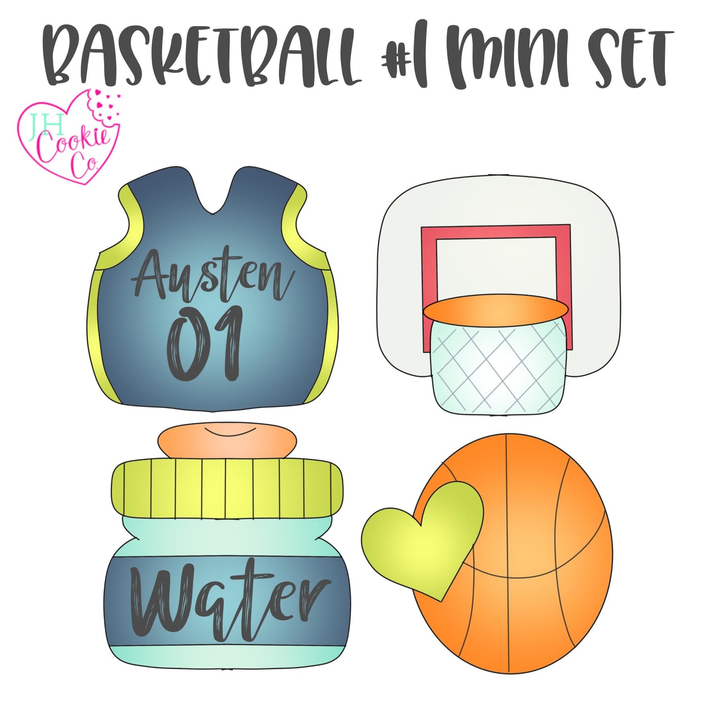 basketball #1  Mini Cookie Cutter Set