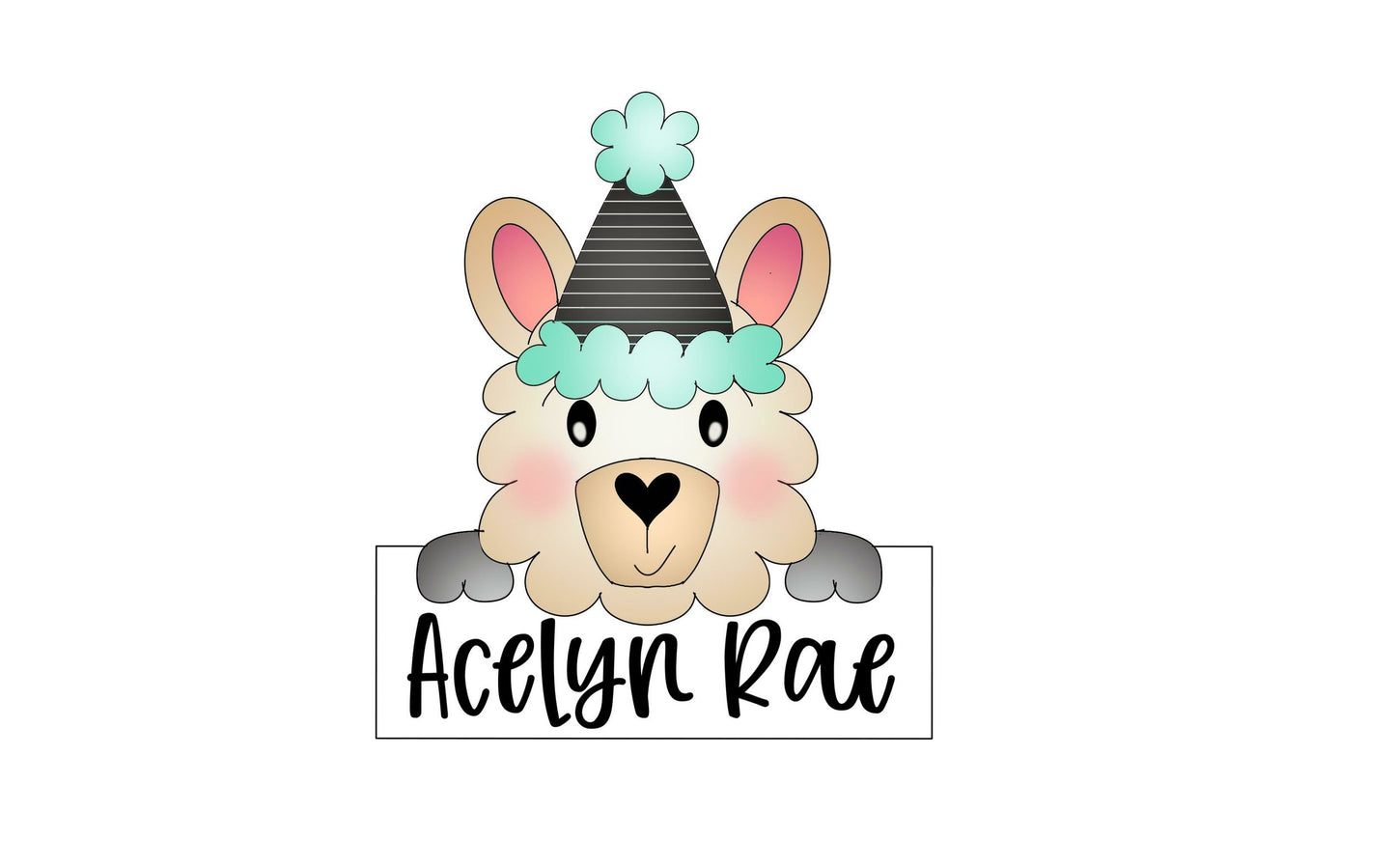 birthday llama plaque cookie cutter