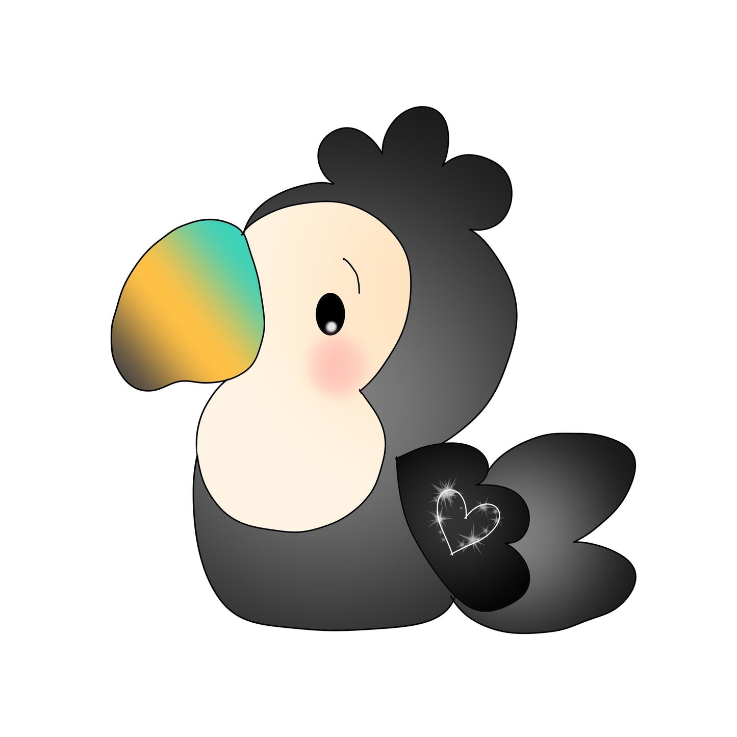 Chubby toucan cookie cutter