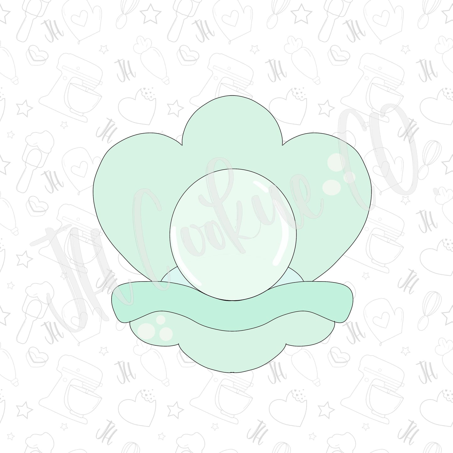 Clam Shell with Pearl cookie cutter