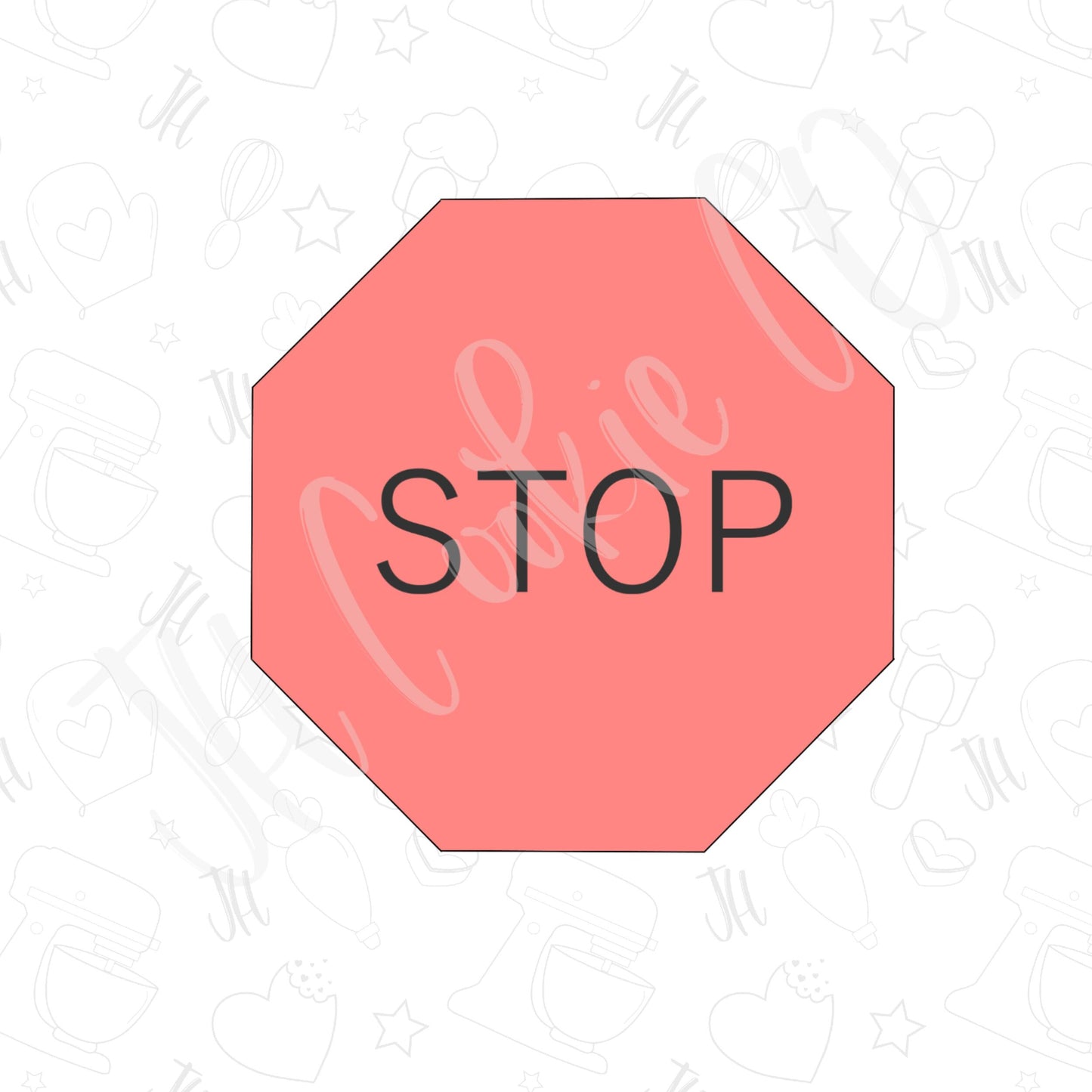Construction stop sign cookie cutter