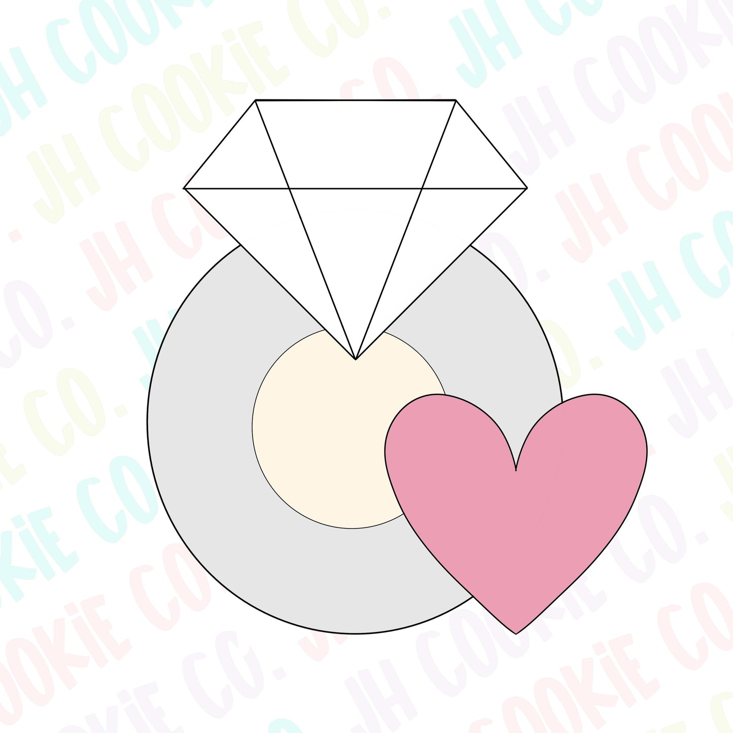 Engagement Ring with Heart Cookie Cutter