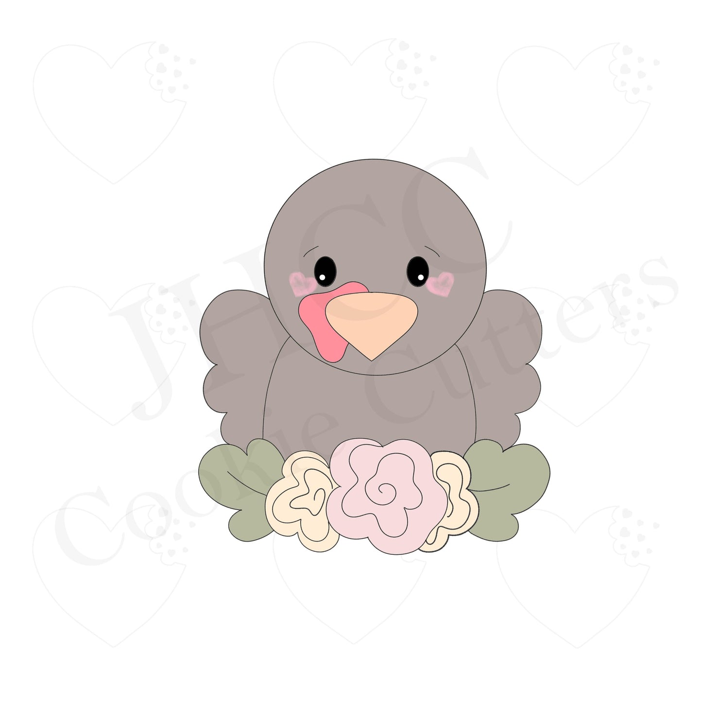 Floral Turkey Cutie - Cookie Cutter