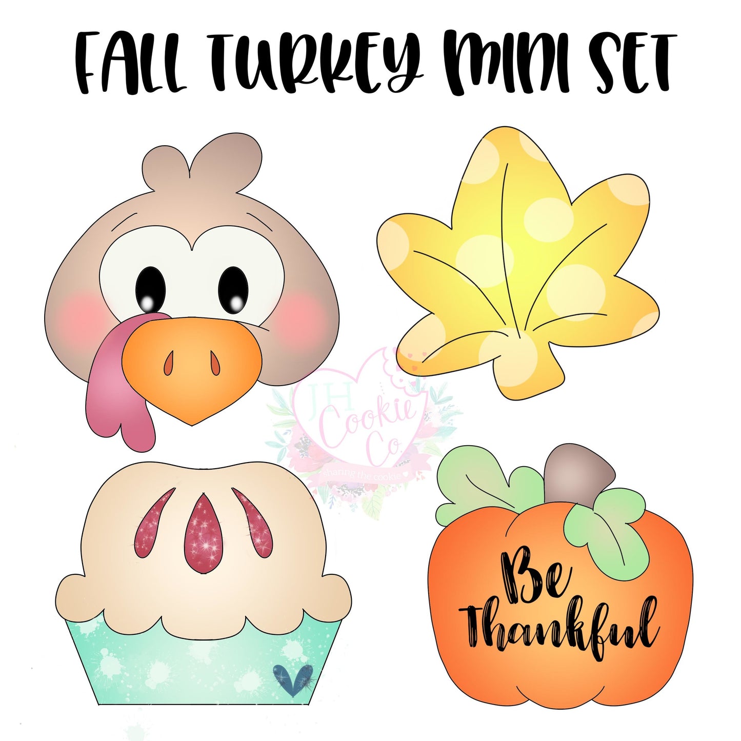 Fall Turkey Mini Cookie Cutter Set