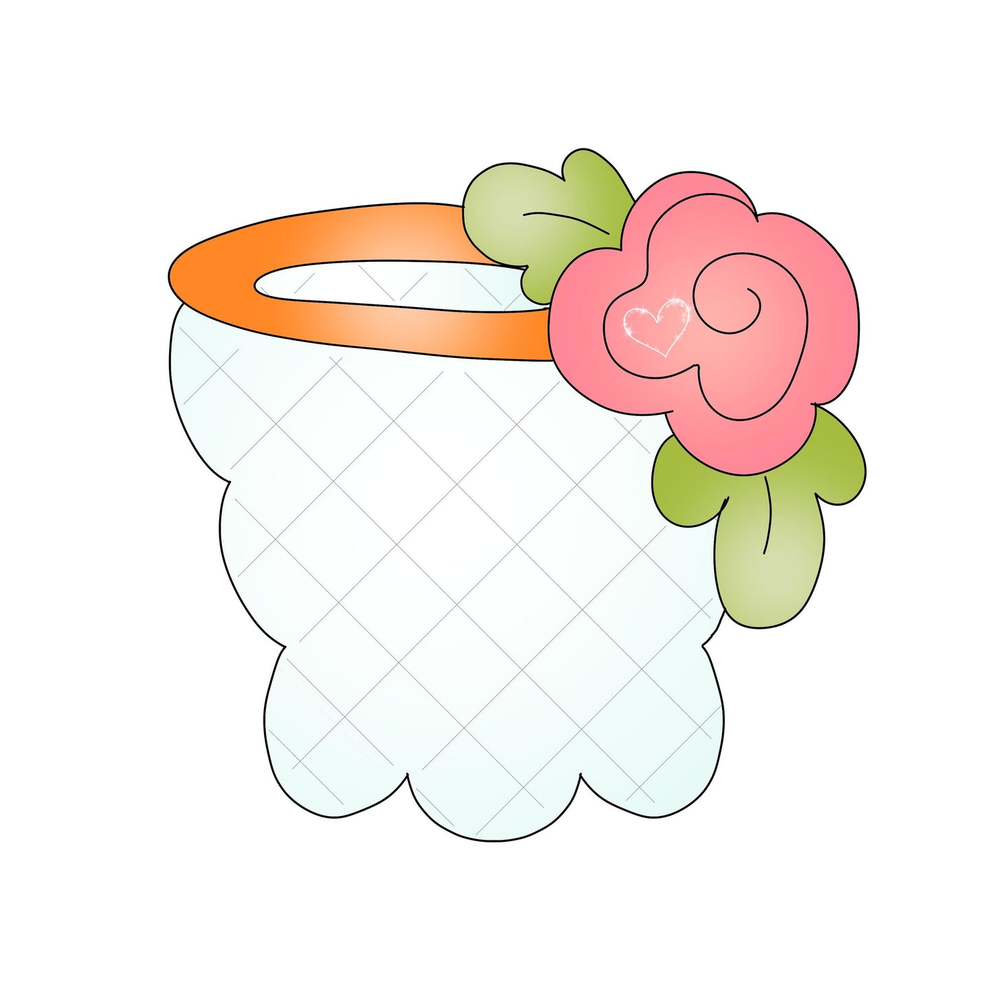 floral basketball hoop cookie cutter