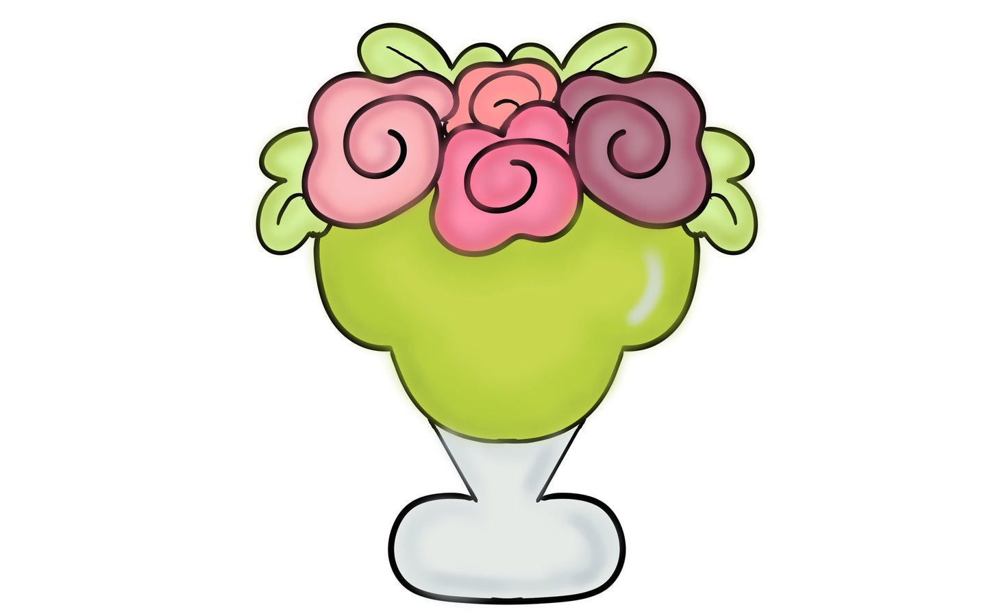 floral margarita glass cookie cutter