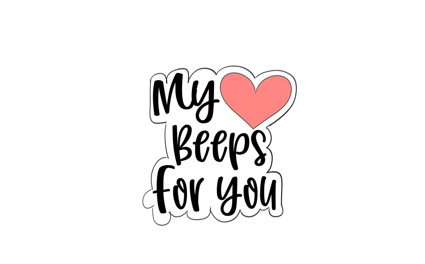 my heart beeps for you plaque cookie cutter