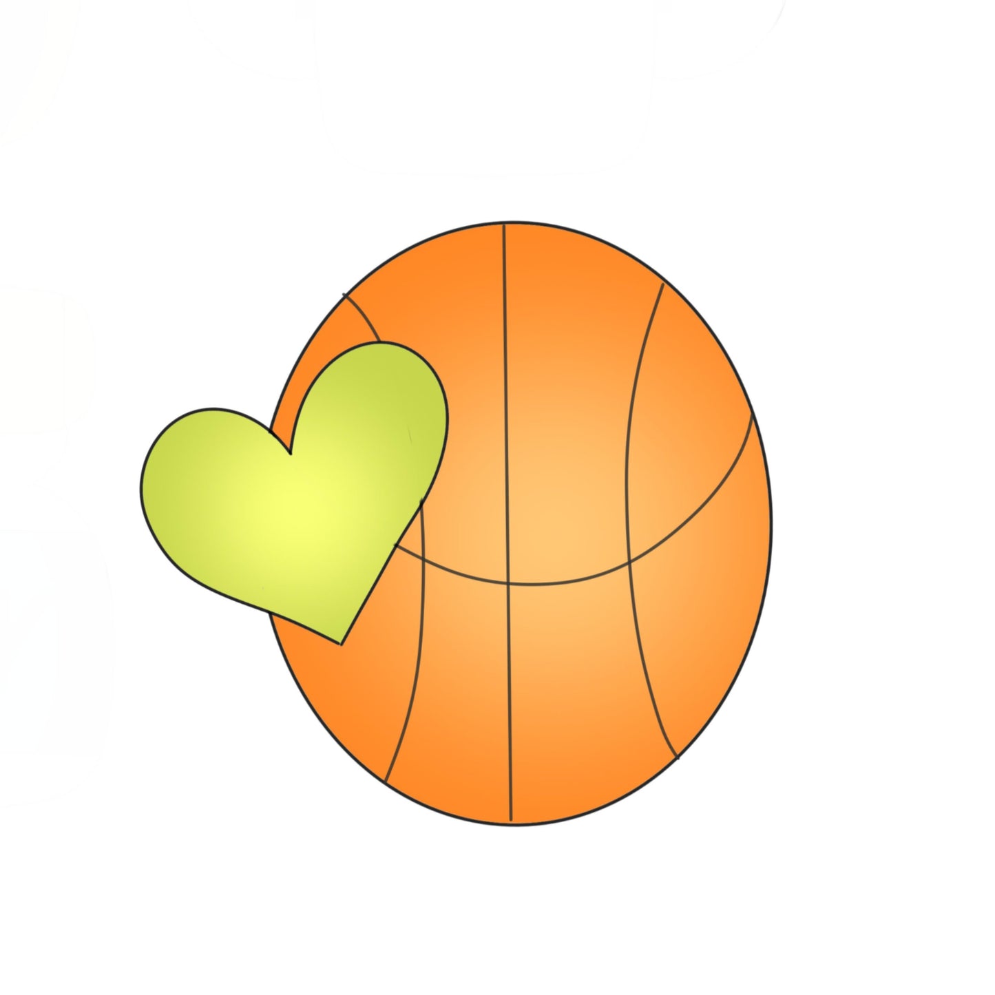 heart basktball cookie cutter