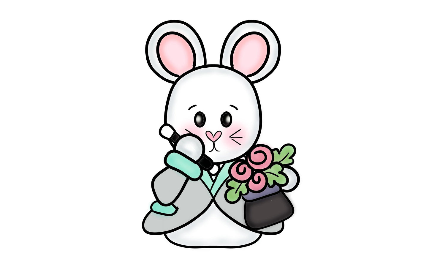 magical floral bunny cookie cutter
