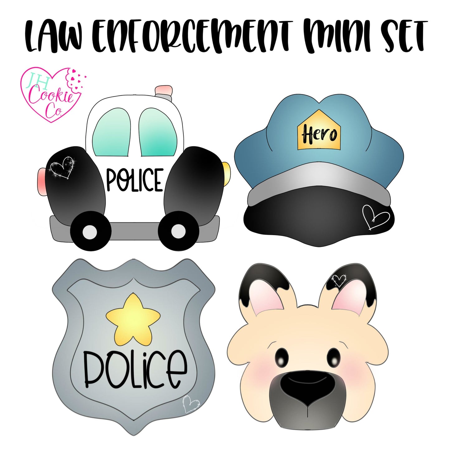 Law Enforcement mini Cookie Cutter Set
