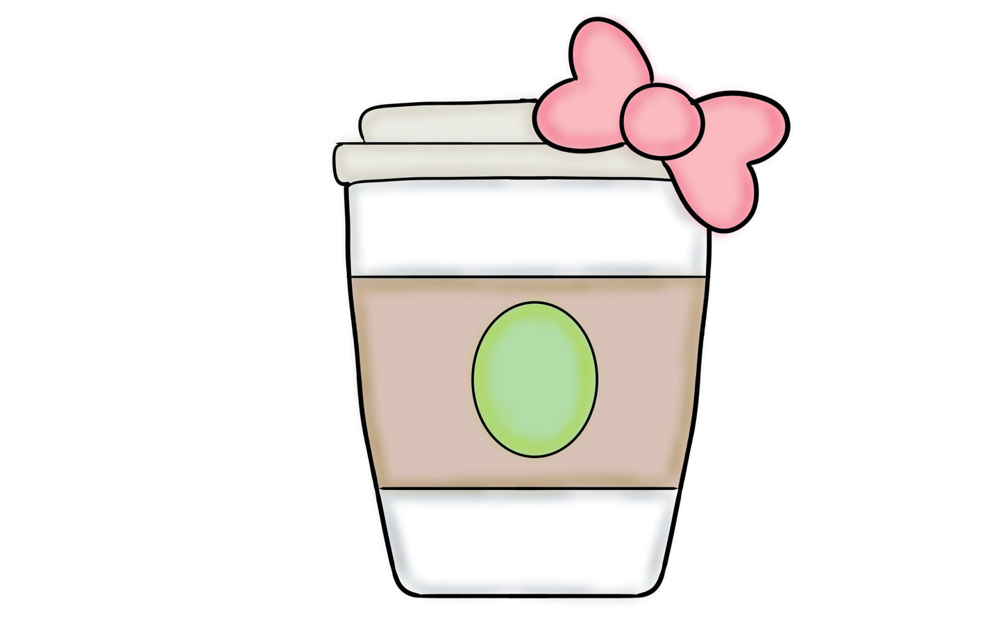 latte to-go cup with bow cookie cutter
