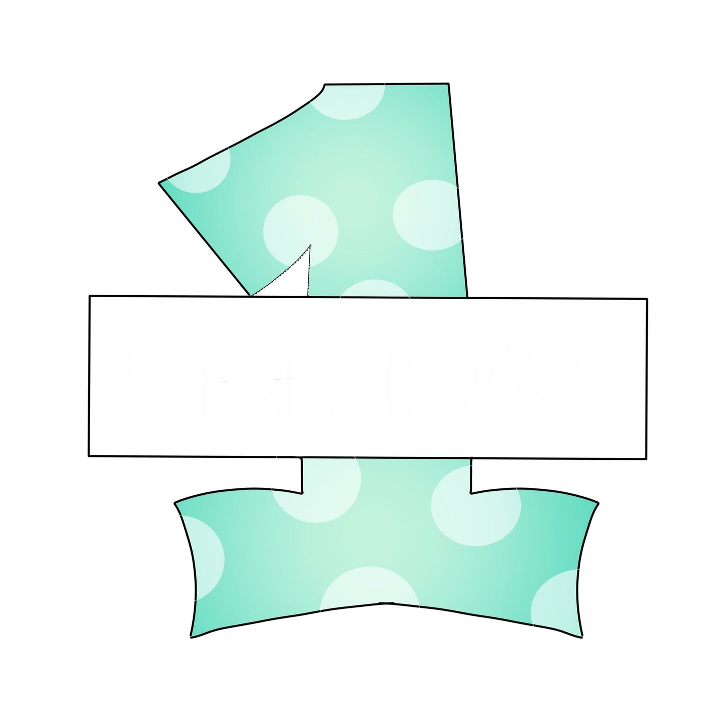 Number one Banner cookie cutter