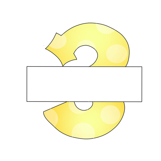 Number Three Banner  cookie cutter