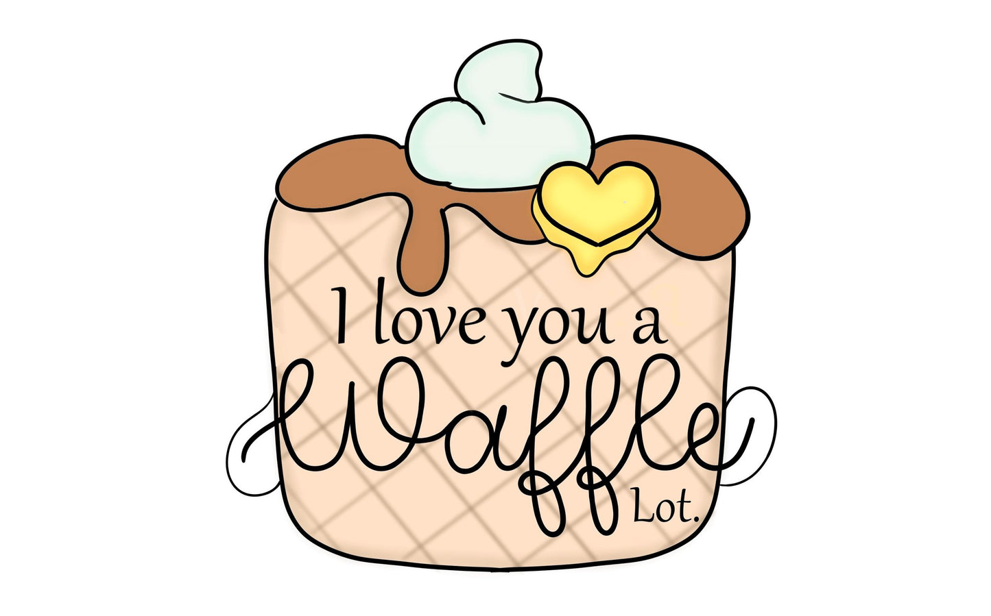 square waffle with whip cookie cutter
