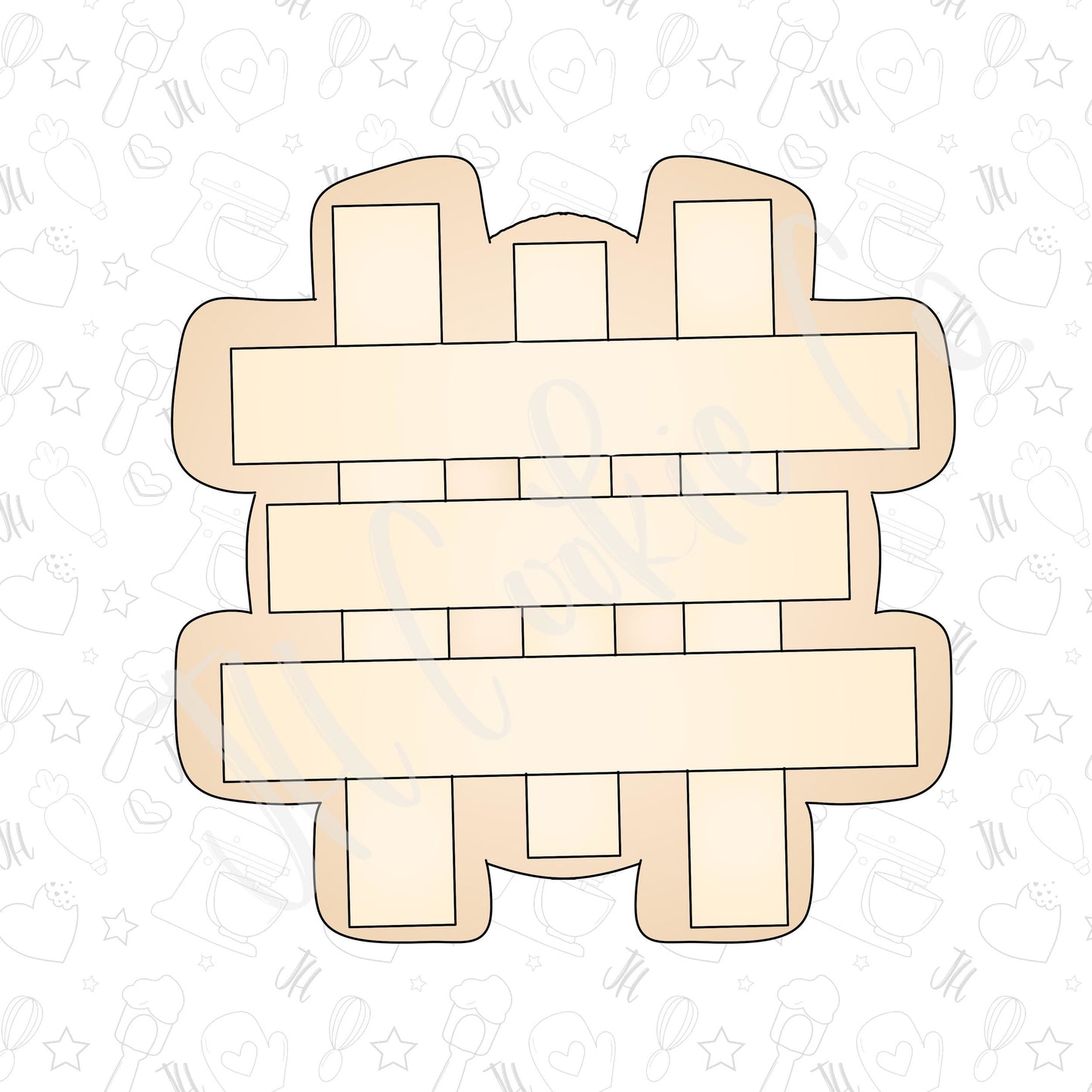Waffle fry cookie cutter